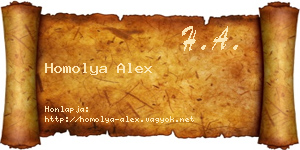 Homolya Alex névjegykártya