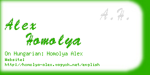 alex homolya business card